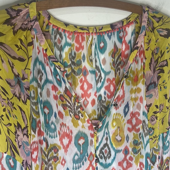 BY ANTHROPOLOGIE Maureen Babydoll Semi-Sheer Tunic Blouse Cover-Up Size XL - Picture 7 of 16